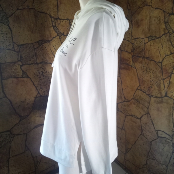 a new day White Hoodie Sweatshirt Bc To The Bone - Picture 3 of 4